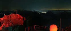 Archiv Foto Webcam Zugspitze: Panoramablick vom Gipfel 23:00