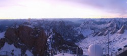 Archiv Foto Webcam Zugspitze: Panoramablick vom Gipfel 06:00