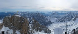 Archiv Foto Webcam Zugspitze: Panoramablick vom Gipfel 09:00