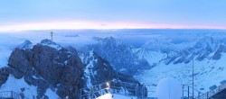 Archiv Foto Webcam Zugspitze: Panoramablick vom Gipfel 06:00