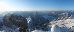 Archiv Foto Webcam Zugspitze: Panoramablick vom Gipfel 05:00