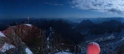 Archiv Foto Webcam Zugspitze: Panoramablick vom Gipfel 23:00