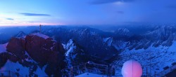 Archiv Foto Webcam Zugspitze: Panoramablick vom Gipfel 03:00