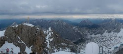 Archiv Foto Webcam Zugspitze: Panoramablick vom Gipfel 09:00