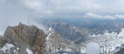 Archiv Foto Webcam Zugspitze: Panoramablick vom Gipfel 13:00