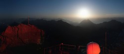 Archiv Foto Webcam Zugspitze: Panoramablick vom Gipfel 23:00