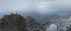Archiv Foto Webcam Zugspitze: Panoramablick vom Gipfel 13:00
