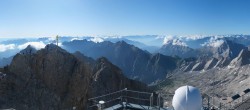 Archiv Foto Webcam Zugspitze: Panoramablick vom Gipfel 07:00