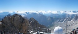 Archiv Foto Webcam Zugspitze: Panoramablick vom Gipfel 09:00
