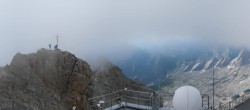 Archiv Foto Webcam Zugspitze: Panoramablick vom Gipfel 07:00