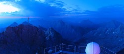 Archiv Foto Webcam Zugspitze: Panoramablick vom Gipfel 03:00