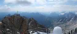 Archiv Foto Webcam Zugspitze: Panoramablick vom Gipfel 09:00