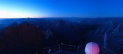 Archiv Foto Webcam Zugspitze: Panoramablick vom Gipfel 03:00