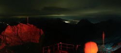 Archiv Foto Webcam Zugspitze: Panoramablick vom Gipfel 23:00