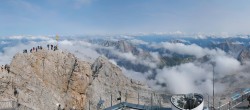 Archiv Foto Webcam Zugspitze: Panoramablick vom Gipfel 15:00