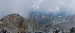 Archiv Foto Webcam Zugspitze: Panoramablick vom Gipfel 13:00