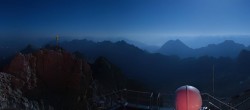 Archiv Foto Webcam Zugspitze: Panoramablick vom Gipfel 23:00