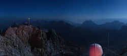 Archiv Foto Webcam Zugspitze: Panoramablick vom Gipfel 01:00