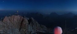 Archiv Foto Webcam Zugspitze: Panoramablick vom Gipfel 03:00