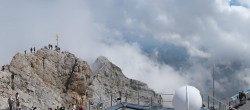Archiv Foto Webcam Zugspitze: Panoramablick vom Gipfel 13:00
