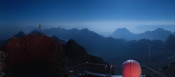 Archiv Foto Webcam Zugspitze: Panoramablick vom Gipfel 23:00