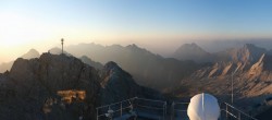 Archiv Foto Webcam Zugspitze: Panoramablick vom Gipfel 05:00