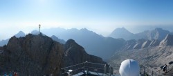 Archiv Foto Webcam Zugspitze: Panoramablick vom Gipfel 07:00