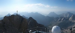 Archiv Foto Webcam Zugspitze: Panoramablick vom Gipfel 07:00
