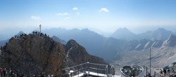 Archiv Foto Webcam Zugspitze: Panoramablick vom Gipfel 09:00