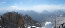 Archiv Foto Webcam Zugspitze: Panoramablick vom Gipfel 09:00