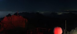 Archiv Foto Webcam Zugspitze: Panoramablick vom Gipfel 01:00