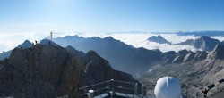 Archiv Foto Webcam Zugspitze: Panoramablick vom Gipfel 07:00