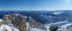 Archiv Foto Webcam Zugspitze: Panoramablick vom Gipfel 10:00