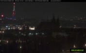 Archived image Webcam View of Prague Castle and St. Vitus Cathedral 23:00