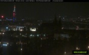 Archived image Webcam View of Prague Castle and St. Vitus Cathedral 23:00