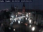 Archiv Foto Webcam Blick vom Ratshof auf den Marktplatz in Halle 05:00