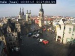 Archiv Foto Webcam Blick vom Ratshof auf den Marktplatz in Halle 09:00