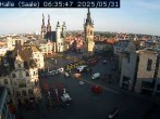 Archiv Foto Webcam Blick vom Ratshof auf den Marktplatz in Halle 05:00