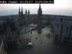 Archiv Foto Webcam Blick vom Ratshof auf den Marktplatz in Halle 19:00