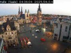 Archiv Foto Webcam Blick vom Ratshof auf den Marktplatz in Halle 03:00
