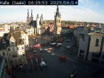Archiv Foto Webcam Blick vom Ratshof auf den Marktplatz in Halle 05:00