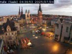 Archiv Foto Webcam Blick vom Ratshof auf den Marktplatz in Halle 03:00