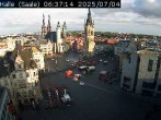 Archiv Foto Webcam Blick vom Ratshof auf den Marktplatz in Halle 05:00