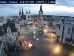 Archiv Foto Webcam Blick vom Ratshof auf den Marktplatz in Halle 03:00
