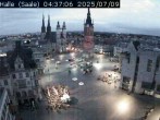 Archiv Foto Webcam Blick vom Ratshof auf den Marktplatz in Halle 03:00