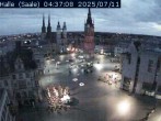 Archiv Foto Webcam Blick vom Ratshof auf den Marktplatz in Halle 03:00