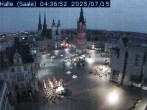 Archiv Foto Webcam Blick vom Ratshof auf den Marktplatz in Halle 03:00