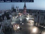 Archiv Foto Webcam Blick vom Ratshof auf den Marktplatz in Halle 03:00