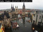 Archiv Foto Webcam Blick vom Ratshof auf den Marktplatz in Halle 19:00