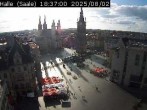 Archiv Foto Webcam Blick vom Ratshof auf den Marktplatz in Halle 18:00